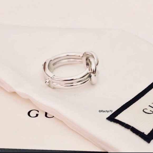 New Authentic GUCCI "Grande" Knot Sterling Ring - Picture 5 of 8